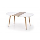 Стол обеденный HALMAR EDWARD белый/дуб медовый 120-200/100